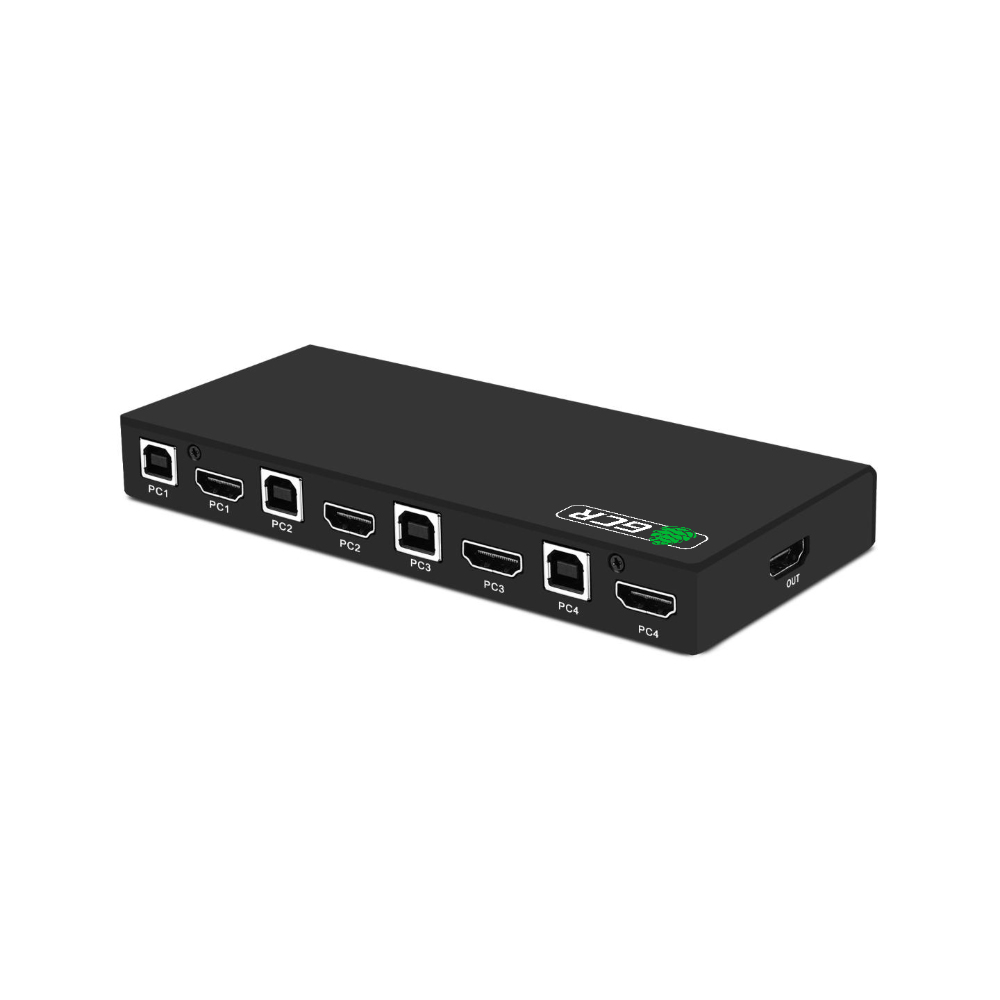 KVM-переключатель HDMI 4x1 4K 3-порта USB 4 компьютера к 1 монитору, мыши, клавиатуре